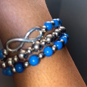 Blue Infinity bracelet set